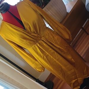 Worthington Yellow Long Sleeve Dress